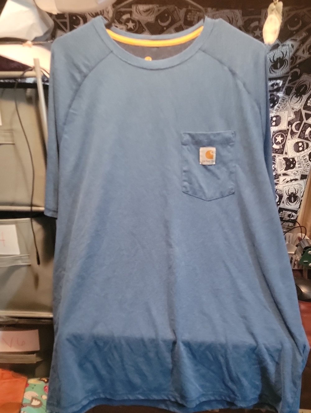 Carhartt Men's Light Blue Long-Sleeve Pocket Tee